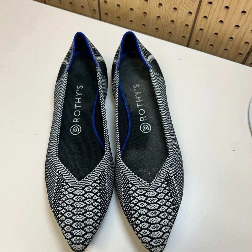 Rothy's Python Black and White Patterned Flats